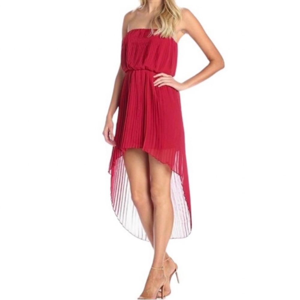 Bcbgeneration Lollipop Red Pleated Strapless High… - image 1